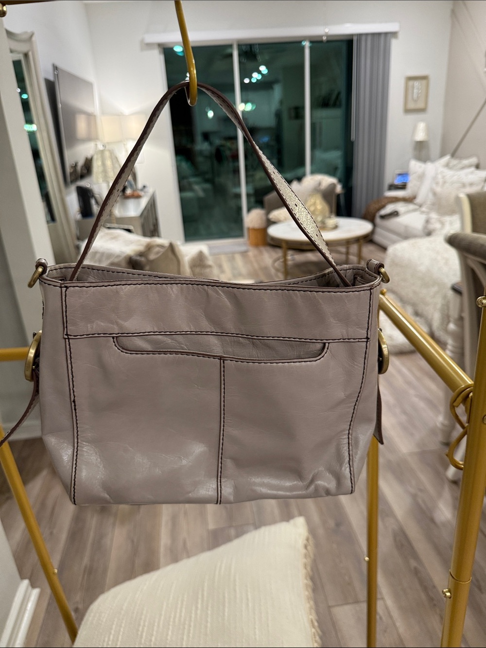 Hobo brand Classic Taupe Leather Shoulder Bag - Women - Picture 11 of 12
